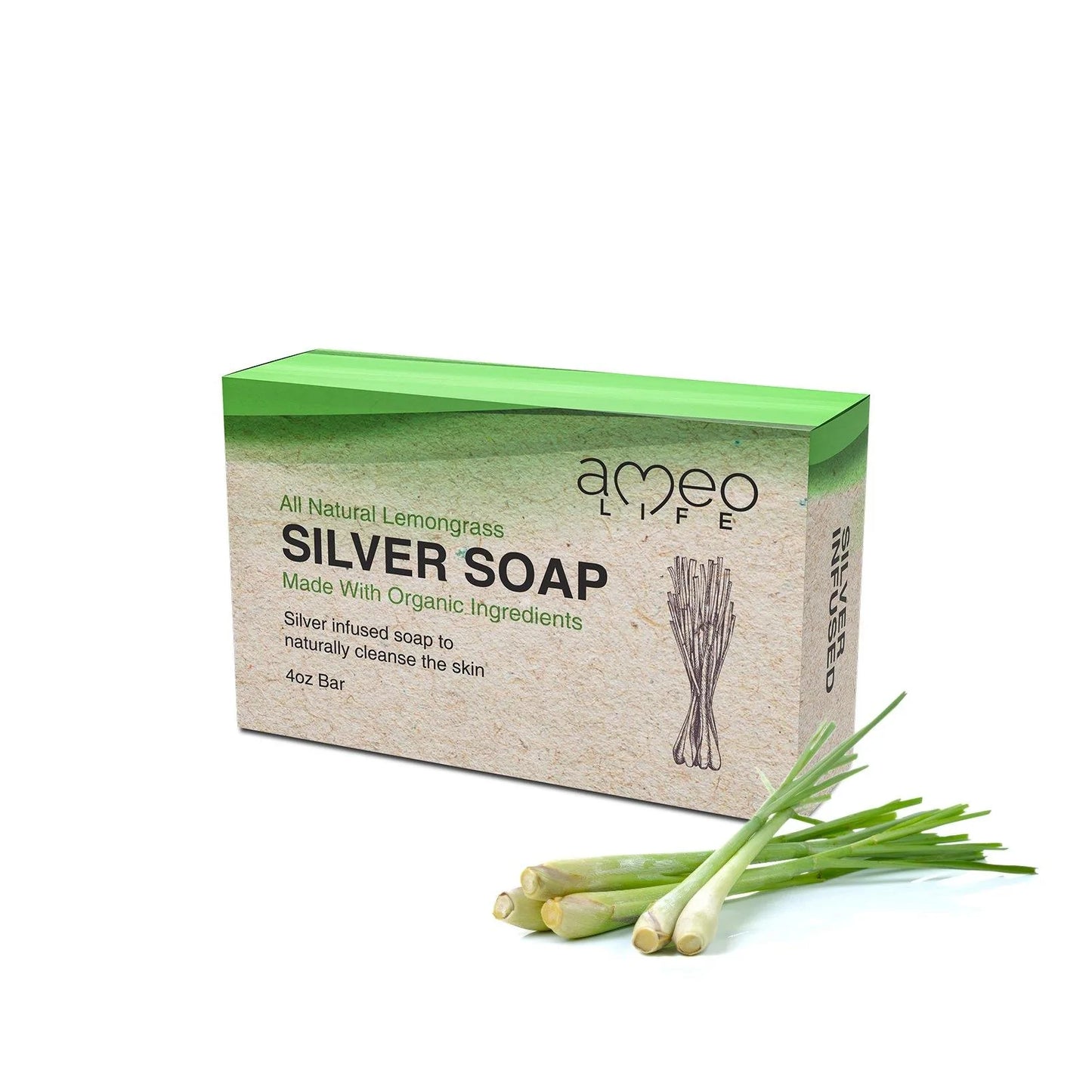 SILVER SOAP, ORGANIC LEMONGRASS 4 OZ BAR